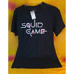 NWT Netflix Squid Game TShirt‎ Tee Black With White Lettering Size Large